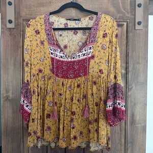 Festive boho blouse large